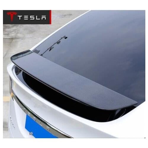 ABS Car Rear Wing Trunk Lip Spoilers ( carbon fiber)Color Fits For Tesla MODEL X 2016 2017 2018