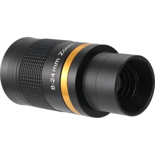 Telescope Accessories 8-24mm Zoom Eyepiece Full Metal Continuous Zoom Broadband Green Film with Optical Glass Zoom Lens Manual