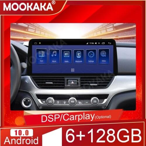 6+128G Android 10 For Honda Accord 10 2018+ Car Multimedia Player Auto Stereo Tape Recorder Navigation Head Unit Carplay