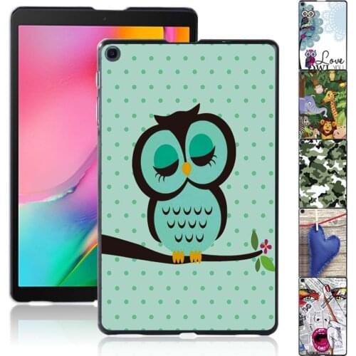 Cover for Samsung Galaxy Tab A 10.1 2019 T510/T515 Old Image Pattern Plastic Durable Tablet Back Shell Case + Free Stylus