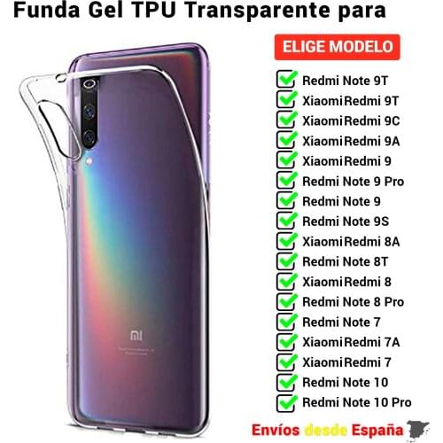 TPU case for Xiaomi Redmi 7 7A 8 8T 9 9A 9C 9T Note PRO. Transparent silicone housing for mobile phone. Choose model