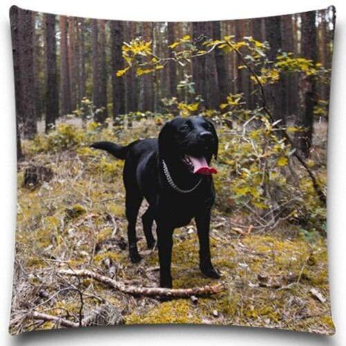 Black Labrador Excellent Quality Soft Cushion Covers Christmas Halloween Cotton Polyester Pillow Cases 5 size 9 style