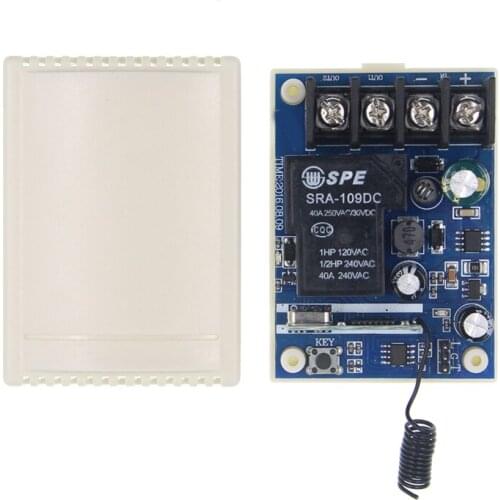 DC 12V-48V 24V 36V 30A 1 CH Channel 1CH RF Wireless Remote Control Light Motor Switch System Receiver Only, 315 / 433 MHz