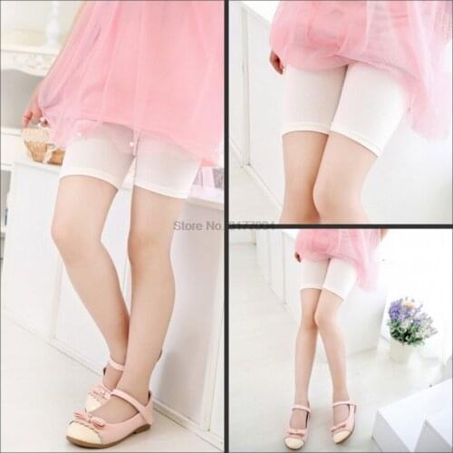 DHL 100pcs Summer Solid Girls Short Safety Pants Underwear Modal Cotton Leggings Girl Casual Skinny Stretch Beach Pants