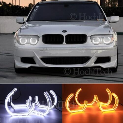 For BMW E65 E66 PRE FACELIFT 745i 745Li 760Li 760i 2002 2003 2004 2005 Crystal DTM Style LED Angel Eyes Light Turn Signal Halo