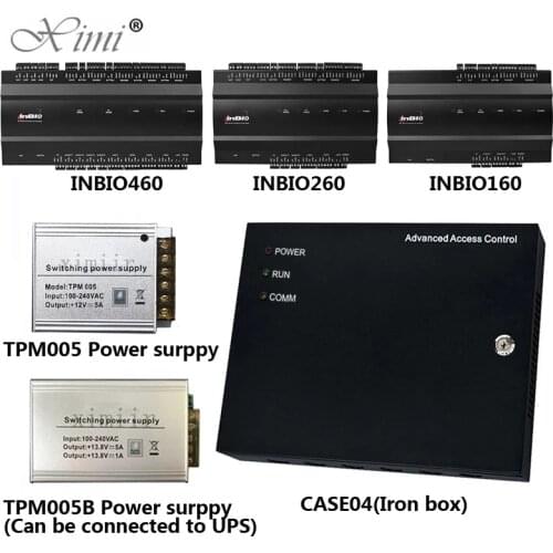 Inbio260 2 Doors Biometric Fingerprint Access Control Panel Access Control Board With Battery Function Power Supply Box