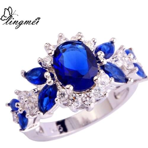 Lingmei Wholesale Fashion Jewelry AAA Multi-Cubic Zirconia Silver Color Ring Size 6-9 10 For Unisex Rings