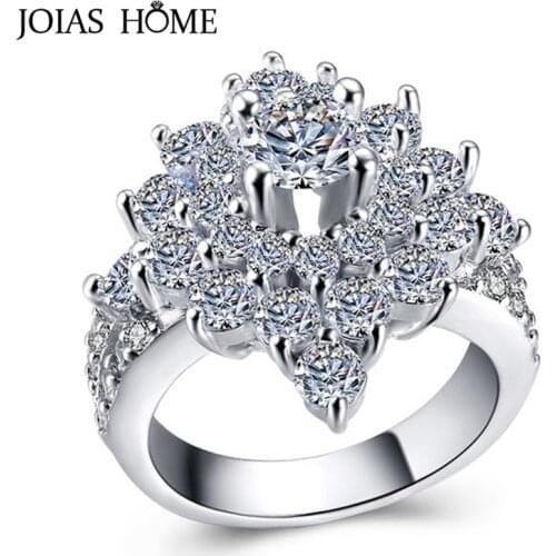 JoiasHome Women Zricon Ring Silver 925 Jewelry Women Fine Jewelry Gemstone Wedding Party christmas Gift Size 6-10 wholesale