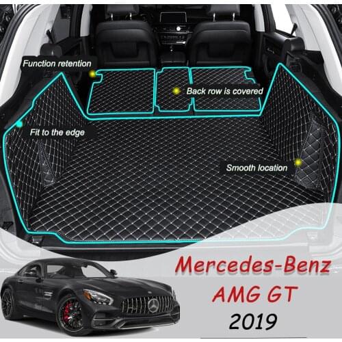 Leather Car Trunk Mat For Mercedes-Benz AMG GT 2019 Cargo Liner Trunk Floor Pad Carpet Car Accessories
