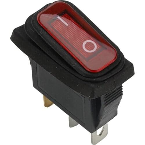 Red Lamp 220VAC IP65 Sealed Waterproof ON OFF Rocker Switch 16A/250V 3pin T85 Auto Boat Marine Toggle Rocker Switch