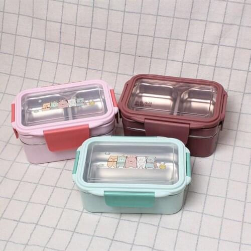 Lunch Box Bento Box for Student Sumikkogurashi Stainless Steel Office Worker Microwavable Food Storage Container Dinnerware