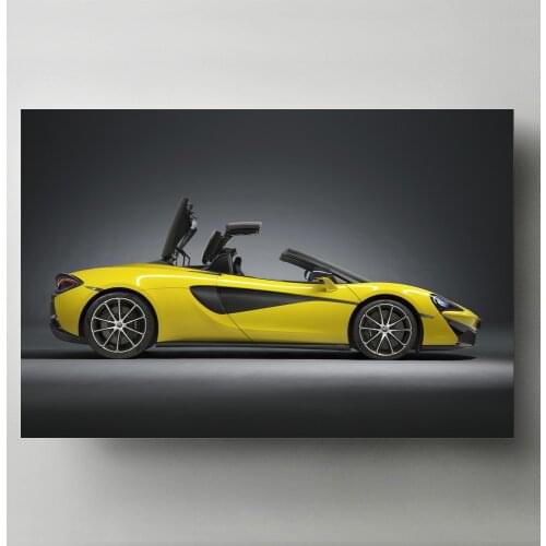 Mclaren 570s Spider Cabriolet Yellow Car Wall ArtPosters and Prints Canvas Painting For Living Room Decor