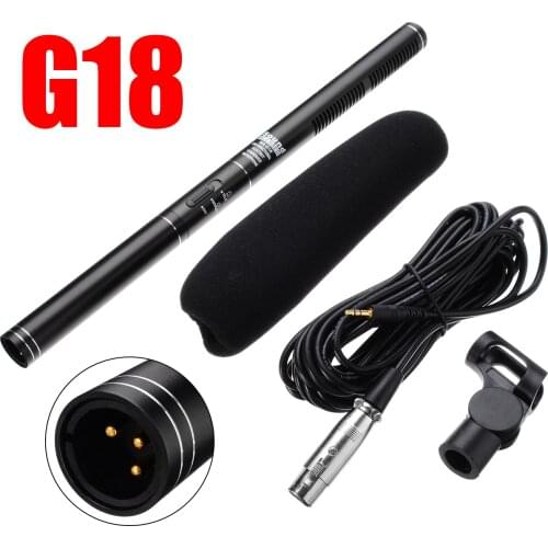 New Arrival 100Hz-16KHz G18 Condenser Microphone Interview Mic For DSLR Camera Video Camcorder Effective Range 3M