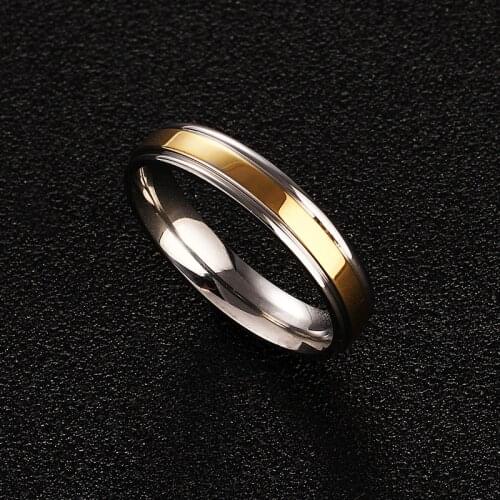 MOREDEAR 4mm Titanium Punk Gold Ring Vintage Rings For Men and Women Charms