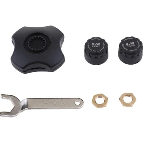 Motorcycle Bike TPMS Tire Tyre Temp Pressure Monitoring System + 2 Sensor