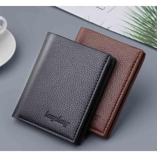 Mans Wallet Luxury Leather Mens Wallet Short Vertical Ultra-thin Wallet Bank Card Card Package Small Purse Card Holder Phone
