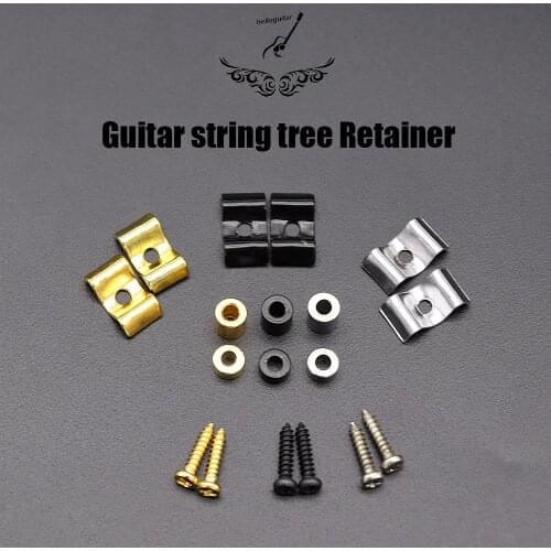 2set Guitar String Trees String Retainer Guides with Spacer Screw with Strat Tele Style Electric Guitar Bass Parts Replacement