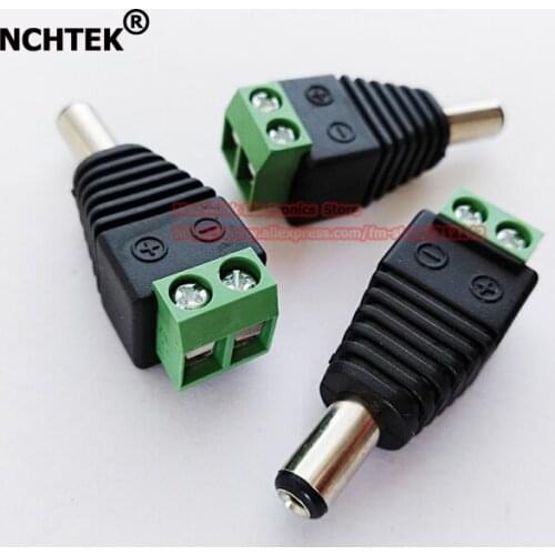 NCHTEK DC 5.5x2.1mm Power Male Plug Jack Adapter Connector for CCTV Camera,DC Plug 5.5/2.1 To Terminal Block/Free shipping/50PCS