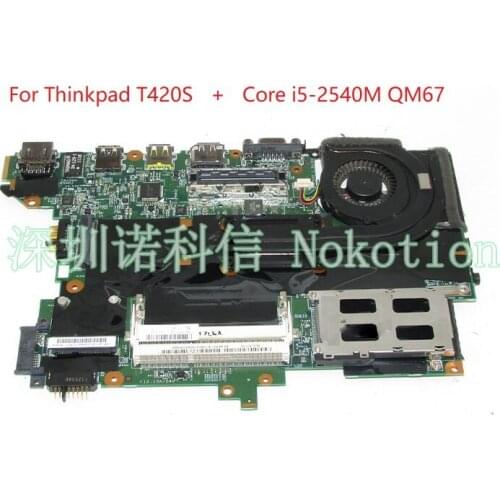 NOKOTION H0223-4 48.4KF58.041 FRU 63Y1725 laptop motherboard For lenovo thinkpad T420S Core i5-2540M QM67 DDR3 Main board
