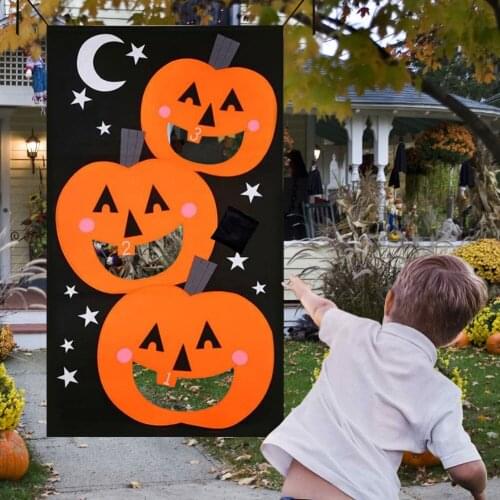 New Halloween Hanging Toss Game with 3 Bean Bag Indoor Outdoor Party Game for Kid Adult Antistatic Door Curtains Gates Windows