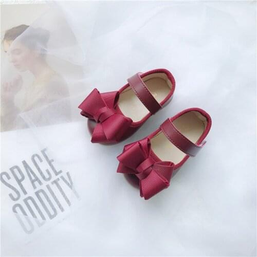 2020 Spring New Girls Leather Shoes For Children Fashion Princess Sequins Bowknot Dress Shoes For Girls School PartyWeddingShoes