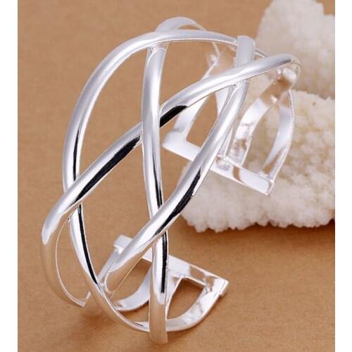 New silver plated Fashion Jewelry Large cross bracelets&bangle,Wholesale SMTB113