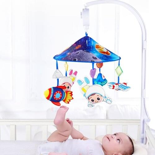 Lets Make Dropshipping Baby Rattles Crib Mobiles Toy Bed Bell Musical Box 0-12month Cloud Cotton Carousel For Cots