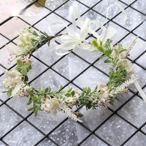 2021 Fashion New Wreath Small Fresh Floral Hair Band Bridal Holiday Headdress Headband Hair Accessories Flower Crown