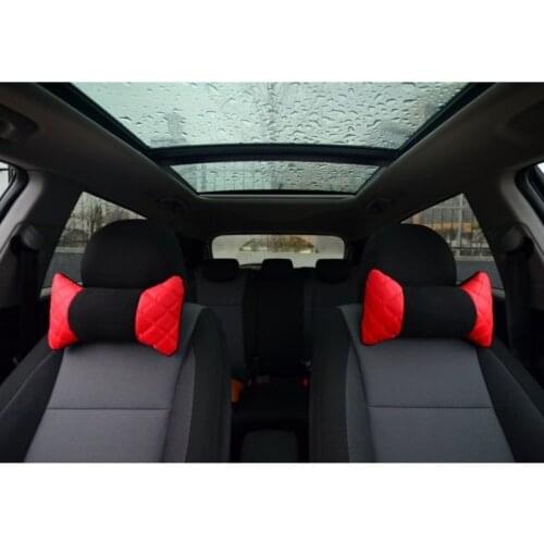 Luxury Neck Pillow 2 Pcs Red Black