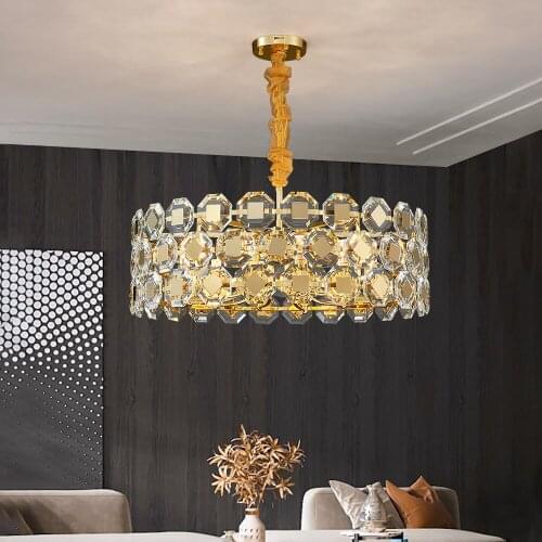 Nordic Crystal Chandeliers Ceiling Rectangle Hanging LED Chandelier For Living room Bedroom Kitchen Nordic Dining room Light