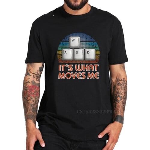 WASD PC Gamer Gifts Video Gaming Vintage Gift T Shirt 100% Cotton Comfortable Premium Tees Tops Drop Ship