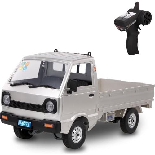 WPL D12 RC Truck 2.4Ghz 1/10 RC Car RC Toy RTR Car Gift for Adults Kids Boys Middle Engine Rear Drive 3 Battery Included
