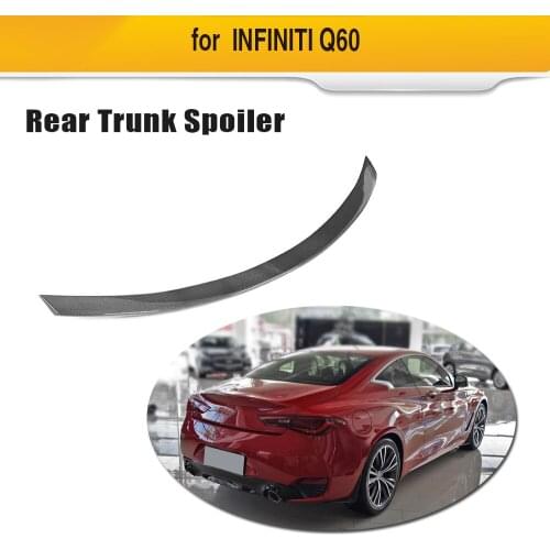 Carbon Fiber Rear Trunk Spoiler Big Customized Wing Fit for Infiniti Q60 Base Sport Coupe 2018 2019