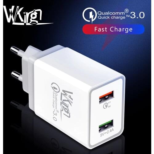 USB Charger QC3.0 Quick Charge 3.0 Fast Charging EU US Plug For iPhone Samsung Xiaomi Huawei Phone USB Charger 30W 2USB Port