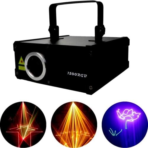 1.5W 6IN1 Laser Patterns RGB Party Light DMX512 Scanner Stage Lighting Effect Laser Projector Light DJ Dance Bar Disco Lights