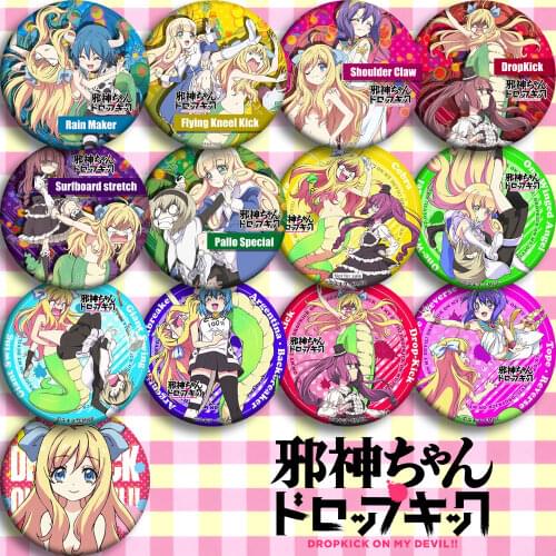 1PC58mm Anime Jashin-chan Doroppukikku Dropkick on My Devil Yurine Hanazono acrylic badges Brooch round pins