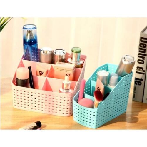 1PC Multi-Purpose Desk Organizer Plastic Desktop Storage Box Case Pen Pencil Holder Plastic Cosmetics Make Up Organizer LF 022