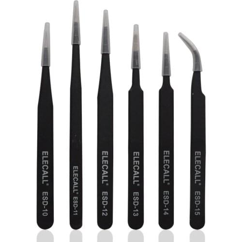 1pc Straight Curved Nose Tweezers Resists Corrosion Anti-static Safe Tweezers for Electric Maintenance