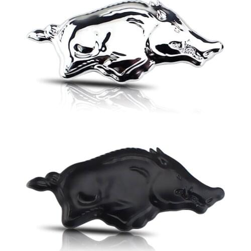1X 3D Metal Wild Boar Car Badge Emblem Sticker Car Decoration For Mercedes-Benz BMW Audi VW Mazda Toyota Honda Car Styling