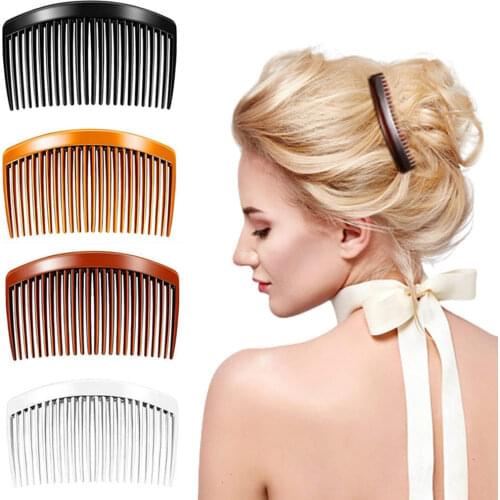 2PCS Hair Comb(23 Teeth) Plastic Side Hair Twist Comb Women Hair Clips DIY Hairpins Ponytail Bun Maker Insert Hair Styling Tools