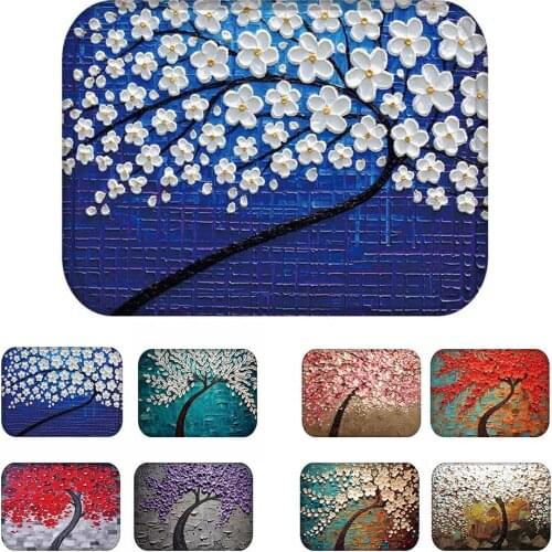 40 x 60cm Oil Painting Style Flowers Anti-slip Doormat Indoor Outdoor Mat Decor