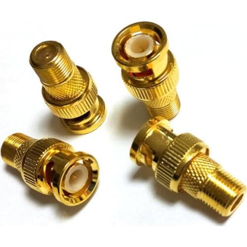 50PCS Gold plated F type Female to BNC Male RF Coax Adapter CCTV RG6 RG59