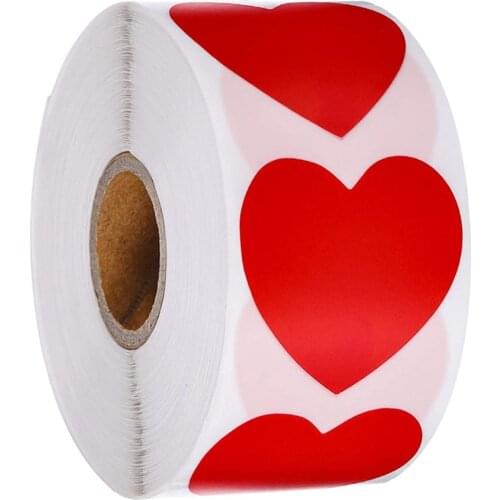Heart Shape Red Stickers Seal Labels 100-500pcs Labels Stickers Scrapbooking For Package Wedding Decoration Stationery Sticker