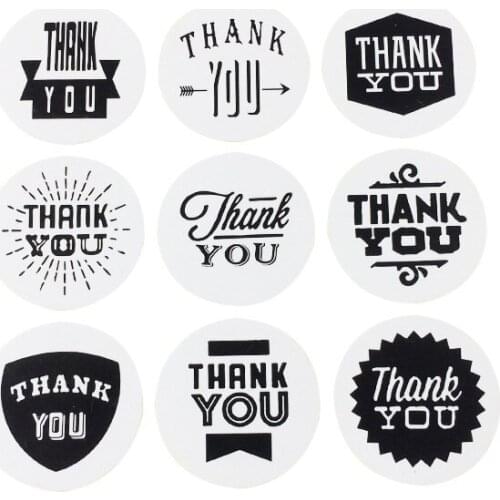 90 Pcs/lot Vintage White Kraft Paper Thank You Stationery Label Sticker Students' DIY Retro Seal Sticker For Handmade Products