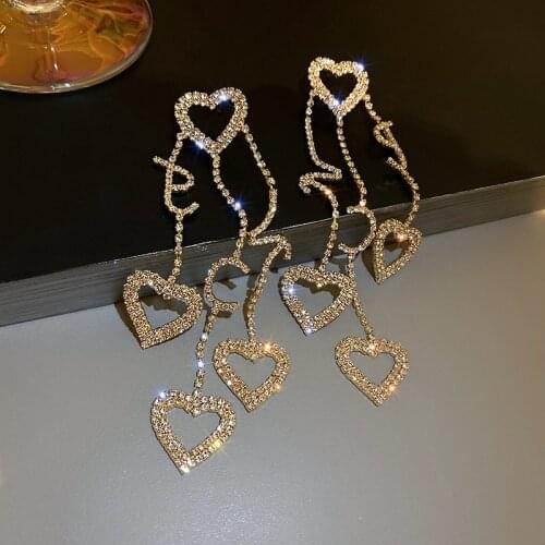 Long tassel metal fashion temperament personality French love earrings palace style retro earrings female European senior