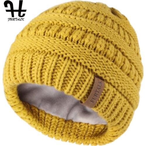 FURTALK Kids Winter Hat Fleece Beanie Hat Boys Girls Winter Ski Cap Toddler Baby Hats 1-6 Years Child Warm Knit Cap