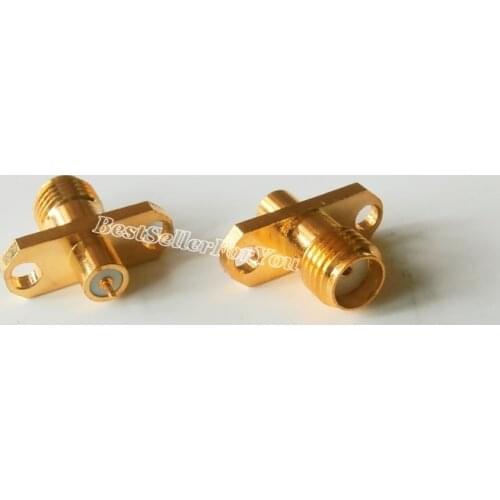 5Pcs SMA female with 2 holes flange deck Copper body solder RF connector