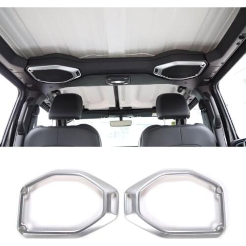 JXKaFa Fit For Jeep Wrangler JL 2018 Car Roof Speaker Frame Decoration Cover Trim Bezel Styling Moldings 2Pcs/set ABS