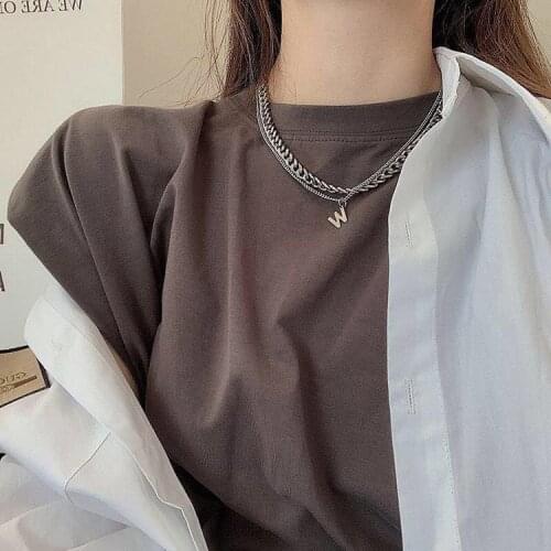 Classic Double Layer Silver Color Letter M Pendant Necklace Fashion Hip Hop Jewelry Unusual Woman Clavicle Chain