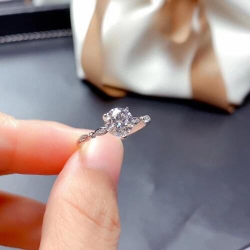 2020 new crackling shiny moissanite gemstone ring for 925 silver jewelry bright color natural gem girl birthday party gift